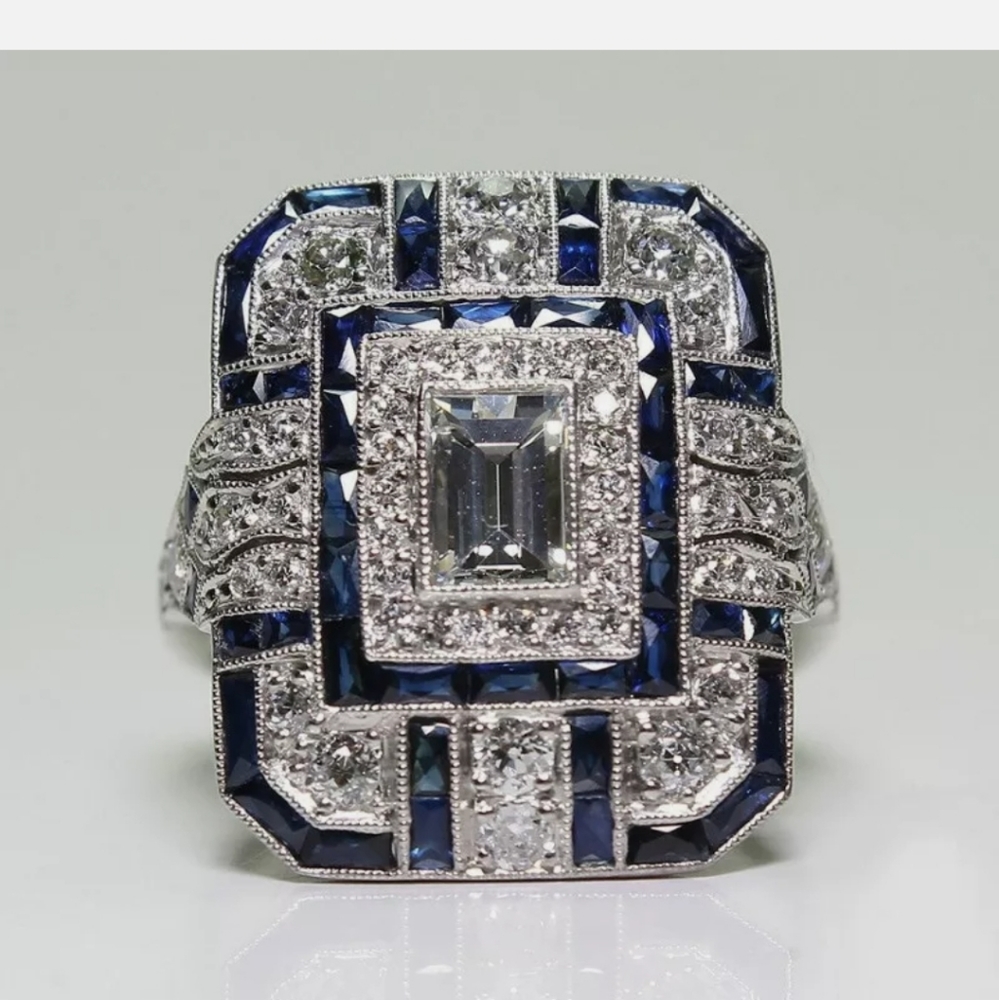 Women 925 Silver Filled White Sapphire ring